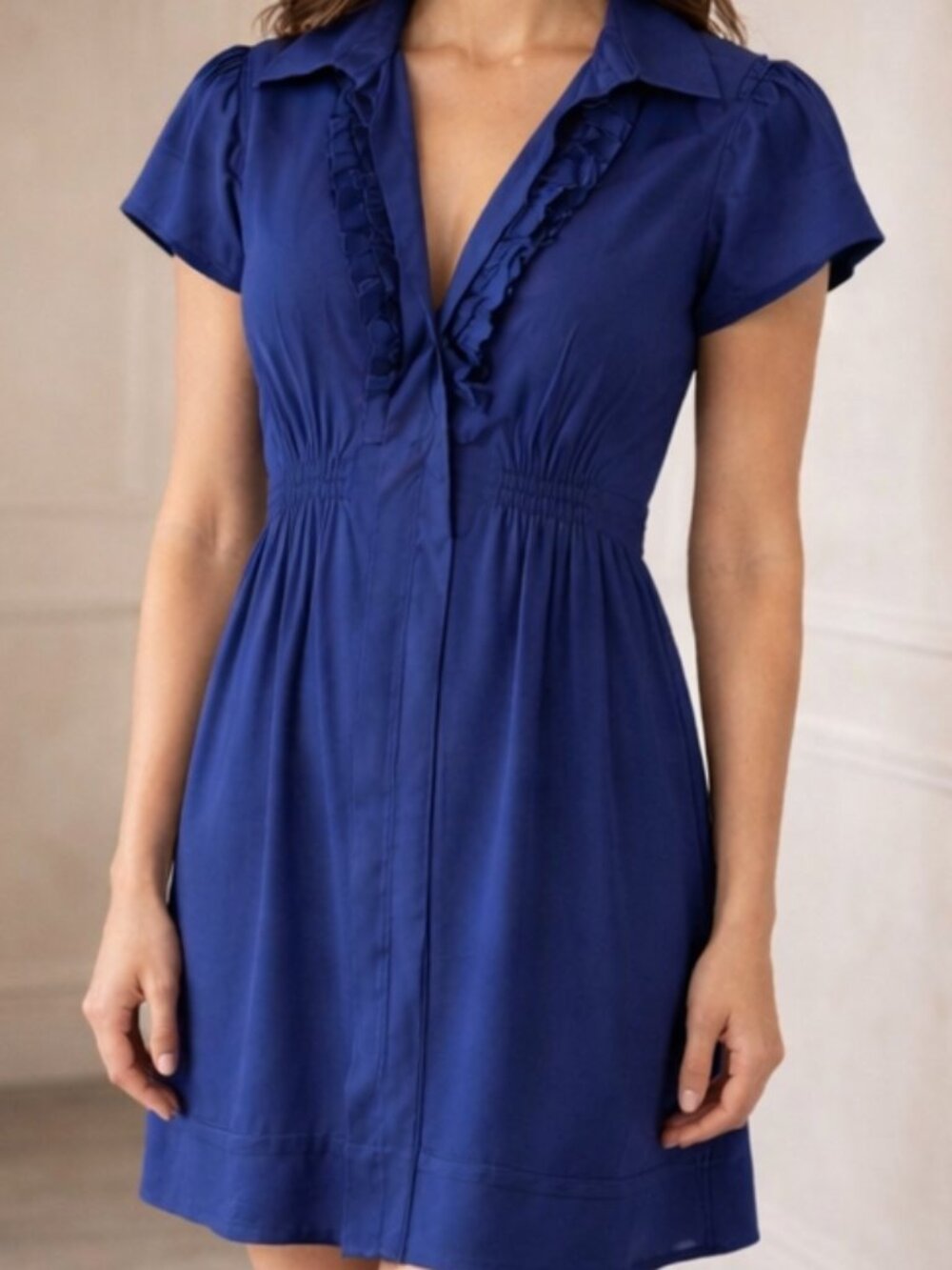 BCBGMaxAzria Preppy Collared Dress - Electric Blue